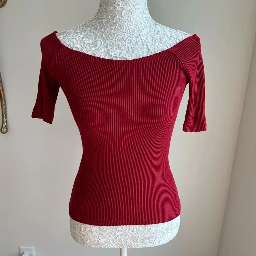 Red Asos Off-The-Shoulder Top Sz 6